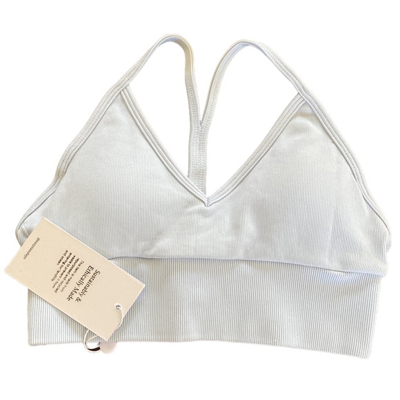 EasySundays Easy Sundays UpLift Seamless Ribbed Bra Pacific Blue XS S NWT NEW - Picture 3 of 13